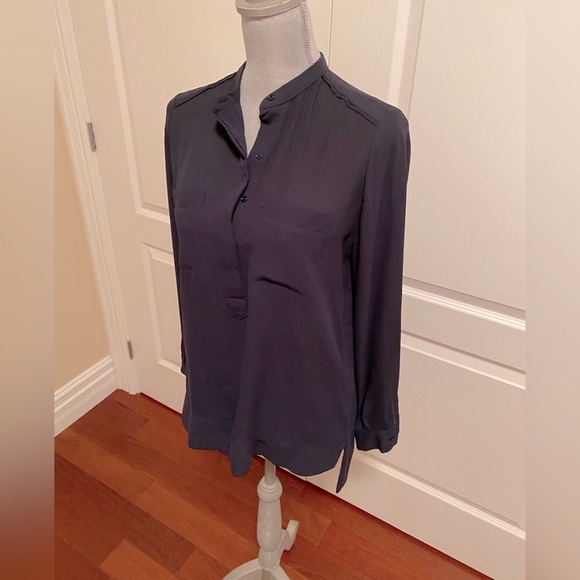 Zara Sheer Office Dress Shirt Dark Blue- 2 Sizes (XS&Small) - Picture 3 of 10